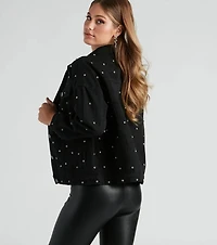 Bling Calling Rhinestone Denim Jacket