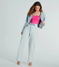Don't Waist Time Crop Denim Jacket