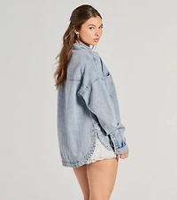 Cool Ease Long Sleeve Denim Shacket