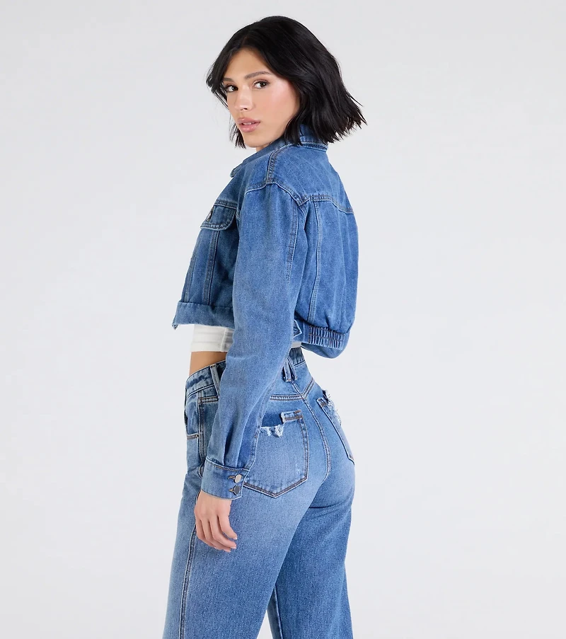 Casually Elevated Cropped Denim Jacket