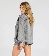 New Staple Acid Wash Denim Shacket