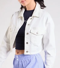 Trendy Classic Cropped Denim Jacket
