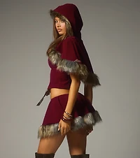 Little Red Velvet Hooded Cape