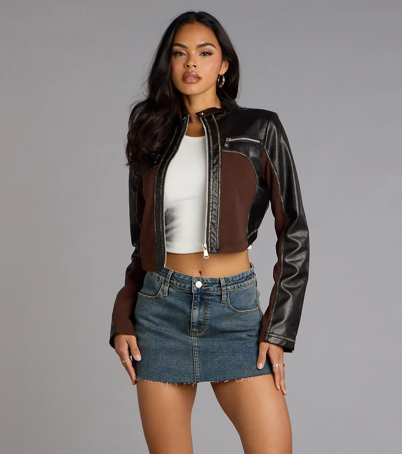 Speed Dial Faux Leather Motocross Jacket