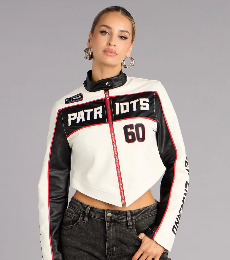 Ultra Game NFL New England Patriots Moto Jacket