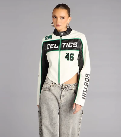 Ultra Game NBA Celtics Moto Jacket