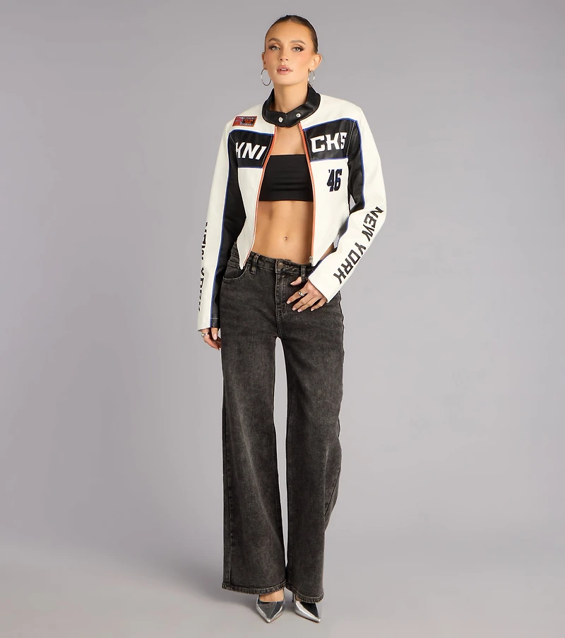 Ultra Game NBA Knicks Moto Jacket