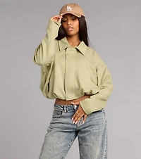 City Crush Faux Suede Bomber Jacket