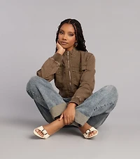 Street Style Mood Cropped Bomber Jacket