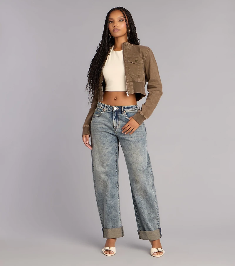 Street Style Mood Cropped Bomber Jacket