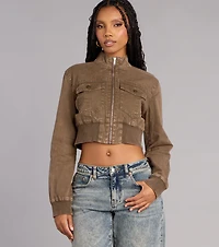 Street Style Mood Cropped Bomber Jacket