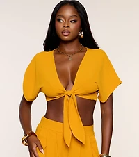 Breezy And Bold Tie-Front Top