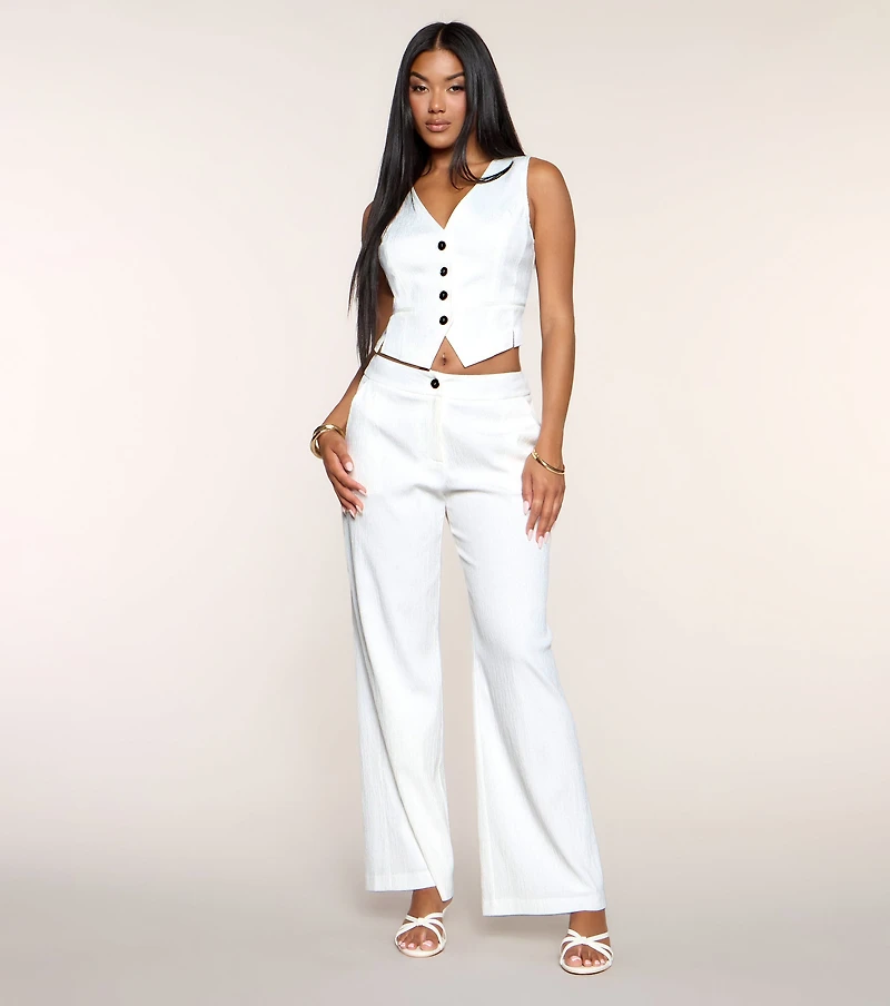 Chic Intentions Button-Down Woven Vest