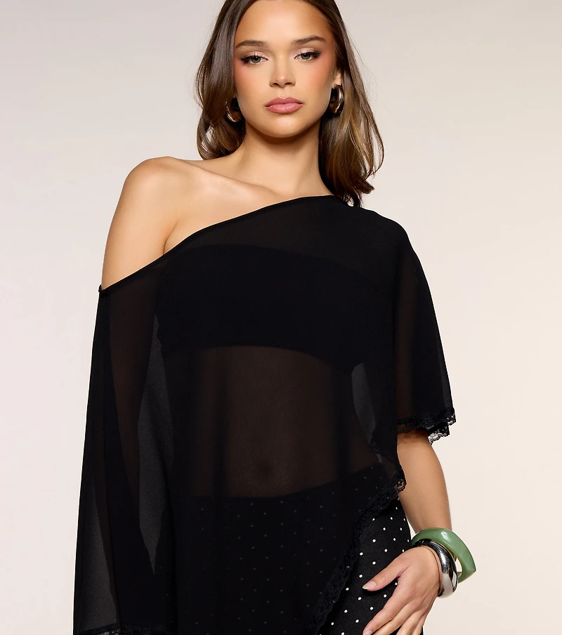 Moonlit Escape Chiffon Poncho