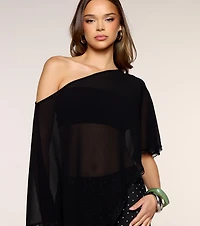Moonlit Escape Chiffon Poncho