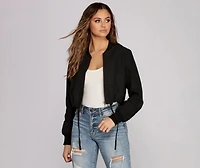 Bettah Brushed Rayon Bomber Jacket