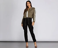 Cropped Cargo Utility Jacket
