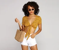 It's A Picnic Tie-Front Top