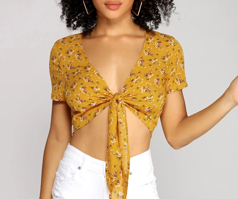 It's A Picnic Tie-Front Top