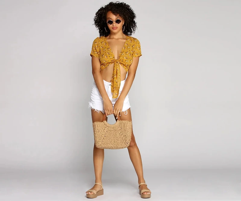 It's A Picnic Tie-Front Top