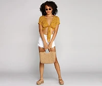 It's A Picnic Tie-Front Top