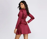 Stunning Sophistication Satin Trench Dress