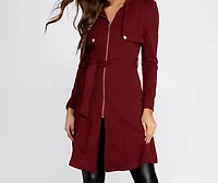 Down To Business Belted Trench Coat