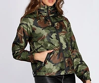 Nylon Camo Hooded Jacket