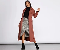 Double Trouble Long Trench Coat