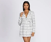 Boucle Belted Blazer Trench