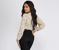 Polka Dot Party Tie Front Top