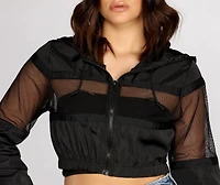 The Sheer Mesh Nylon Cropped Jacket