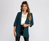 Over-Sized Woven Boyfriend Blazer