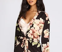 Wildflower Floral Belted Kimono