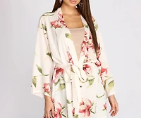 Wildflower Floral Belted Kimono