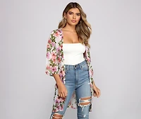 Tropical Dreams Tie Waist Kimono