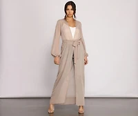 Chic Chiffon Tie Front Duster