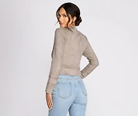 Sweet And Sheer Faux Suede Jacket