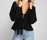 Pretty And Poised Peplum Belted Top