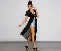 Sheer Appeal Chiffon High Low Duster