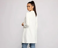 Level Up Long Line Crepe Blazer