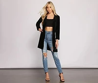 Luxe Velvet Long Line Blazer