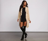 Girl On The Go Tie Front Trench