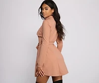 Majorly Chic Belted Trench Dress