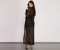 Foiled and Fab Tie Waist Chiffon Duster