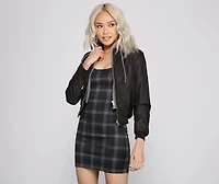 Zip It Up Hooded Bomber Jacket