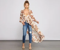 Beautiful Breezy Floral Chiffon Duster