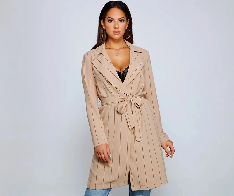 Striped For Style Trench
