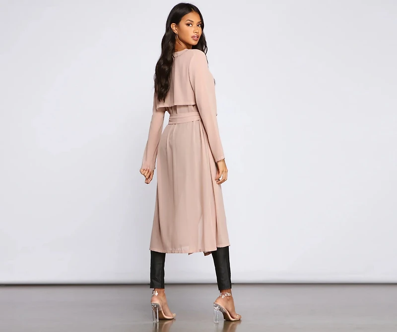 Chic Staple Chiffon Trench