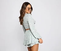 Floral Desire Tie-Front Crop Top